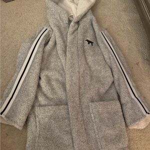 PINK Victoria's Secret Gray Hooded Robe